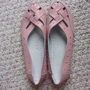 Breathable Leather Pink Loafer